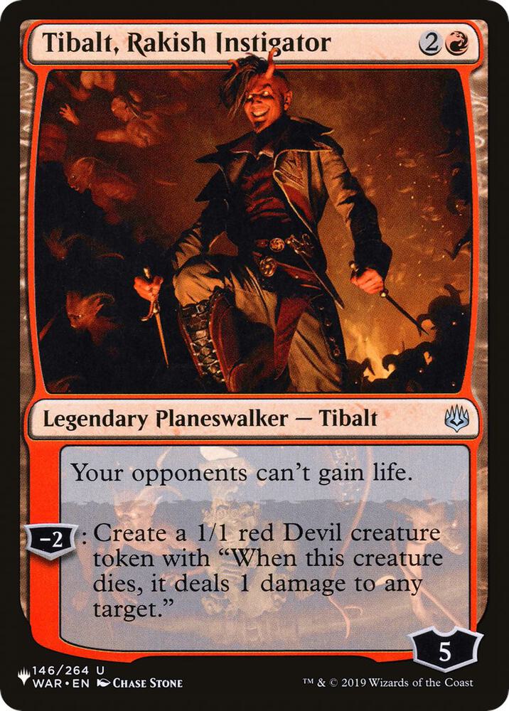 Tibalt, Rakish Instigator 146/264 card from The List Reprints