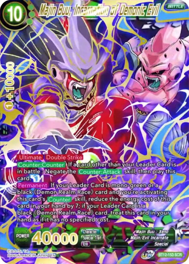 Majin Buu, Incarnation of Demonic Evil BT12-153 card from Vicious Rejuvenation