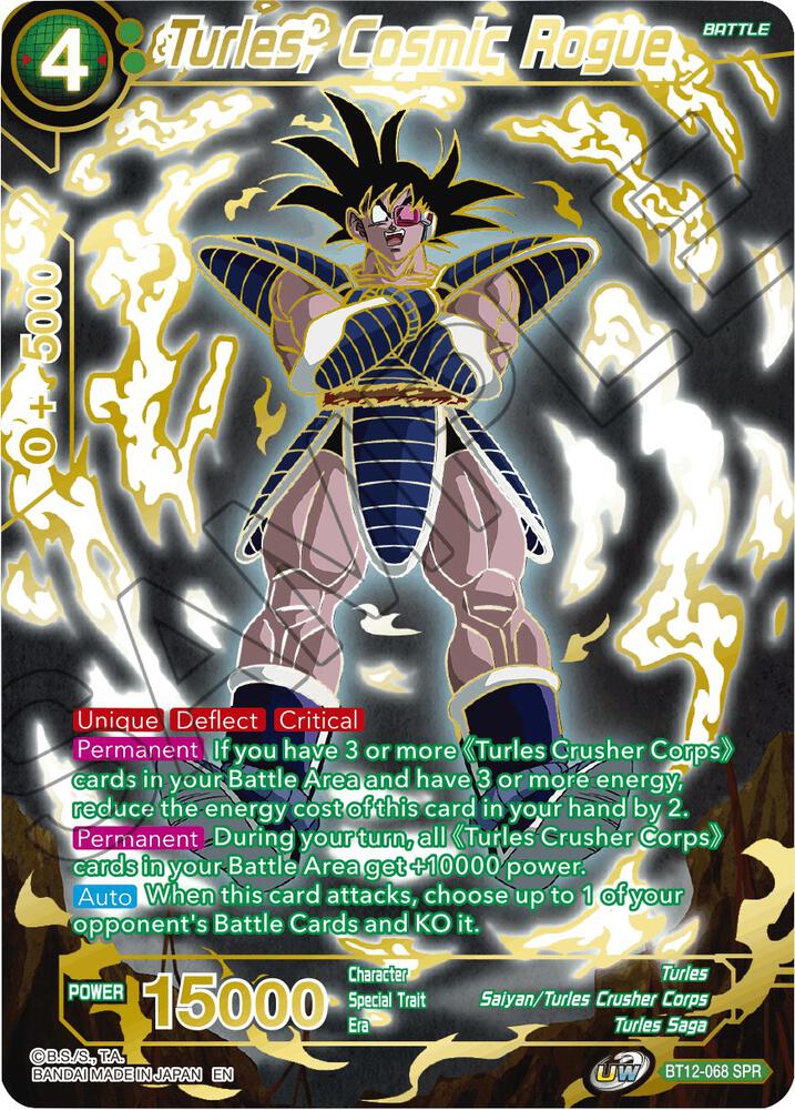 Turles, Cosmic Rogue (SPR) BT12-068 card from Vicious Rejuvenation