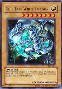 Blue-Eyes White Dragon JMP-001 card from Shonen Jump Magazine Promos