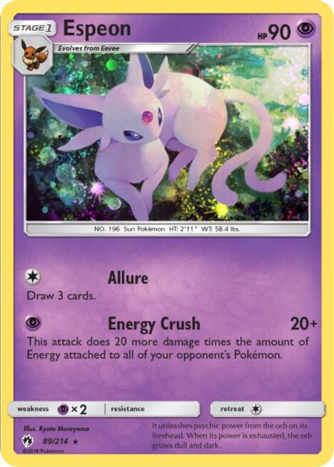 Espeon - 89/214 (Cosmos Holo) 089/214 card from Blister Exclusives