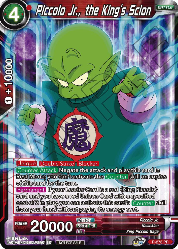 Piccolo Jr., the King's Scion (Unison Warrior Series Tournament Pack Vol.3) P-273 card from Tournament Promotion Cards