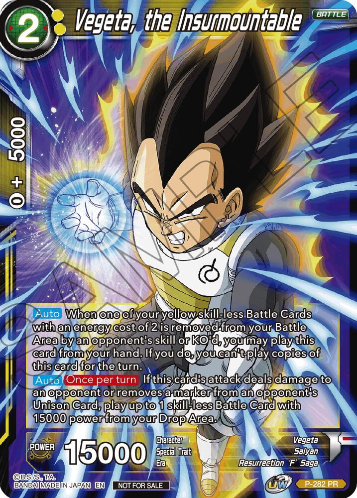 Vegeta, the Insurmountable (Unison Warrior Series Tournament Pack Vol.3) P-282 card from Tournament Promotion Cards