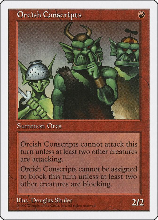 Orcish Conscripts card from Fifth Edition