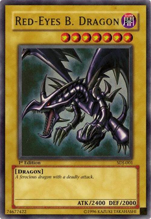 Red-Eyes B. Dragon SDJ-001 card from Starter Deck: Joey