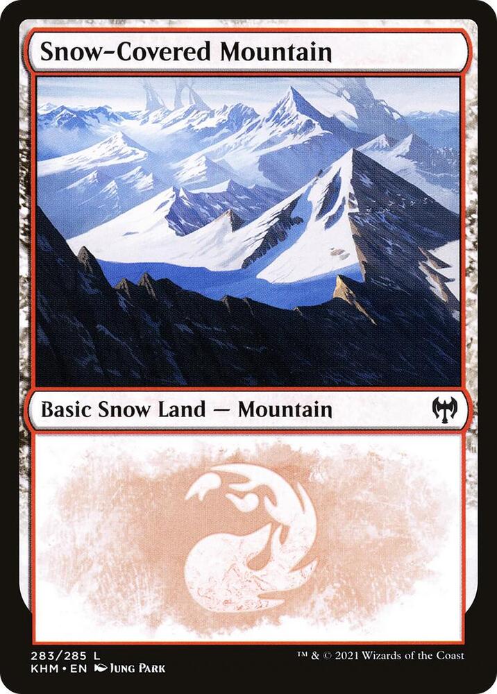 Snow-Covered Mountain 283 card from Kaldheim