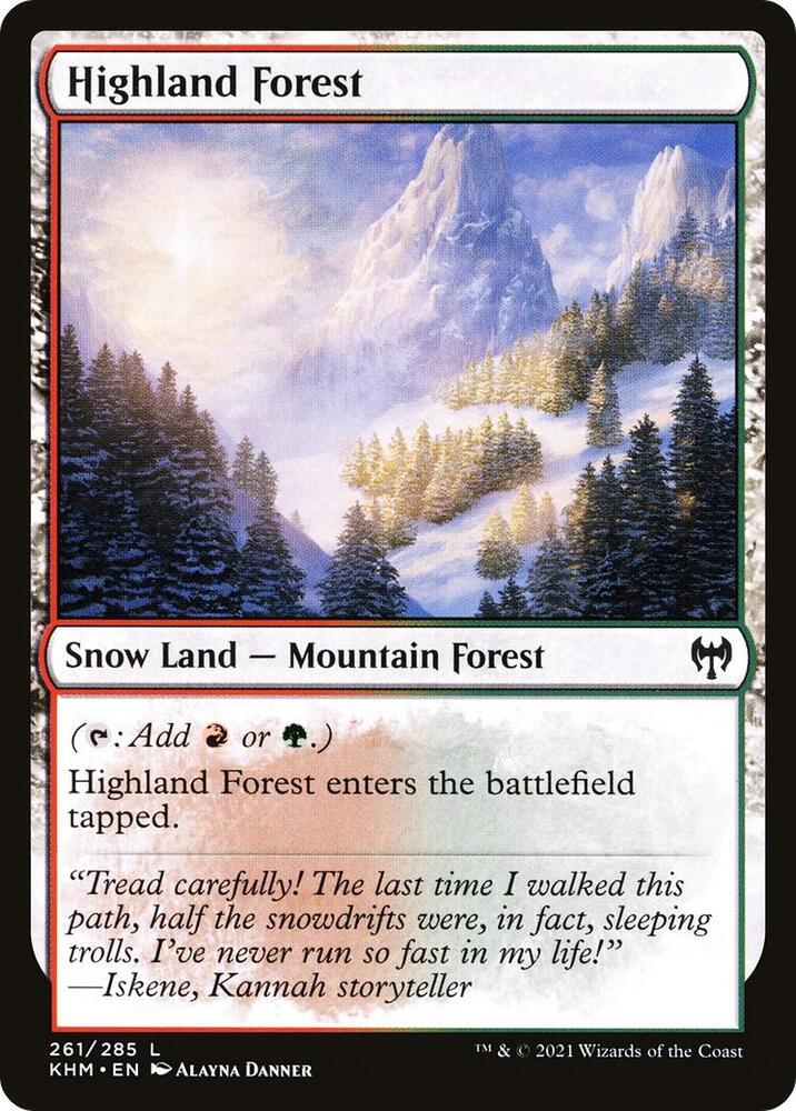 Highland Forest 261 card from Kaldheim