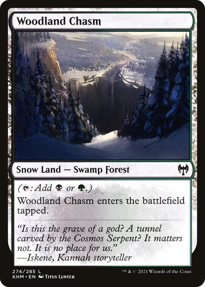Woodland Chasm 274 card from Kaldheim