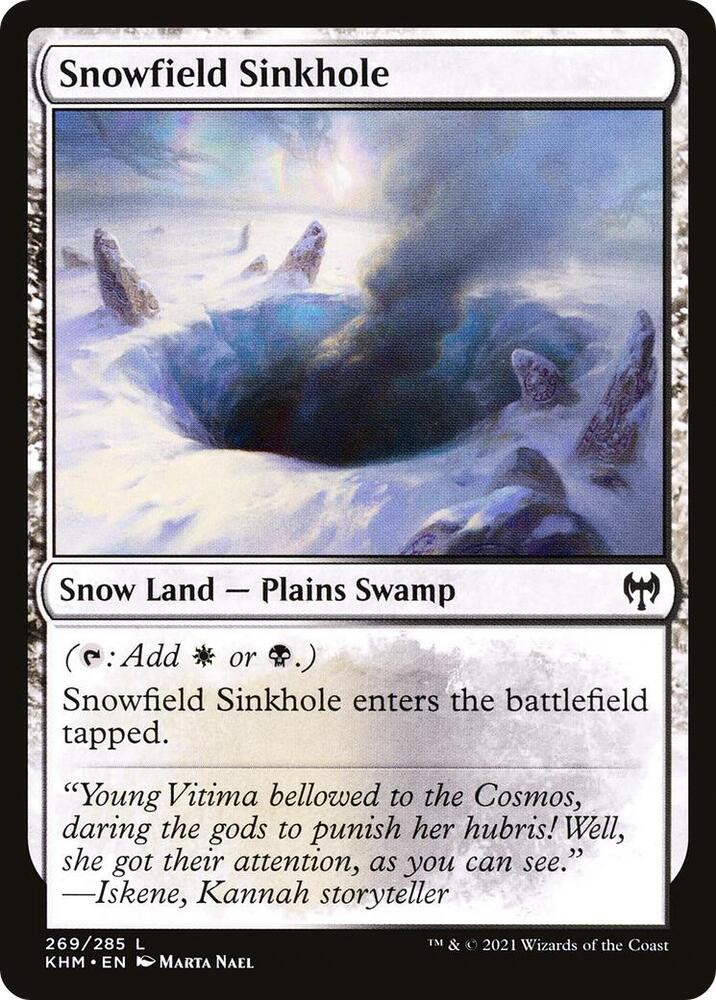 Snowfield Sinkhole 269 card from Kaldheim