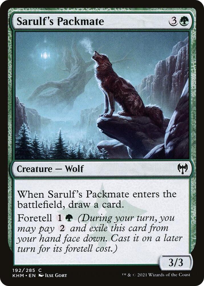 Sarulf's Packmate 192 card from Kaldheim