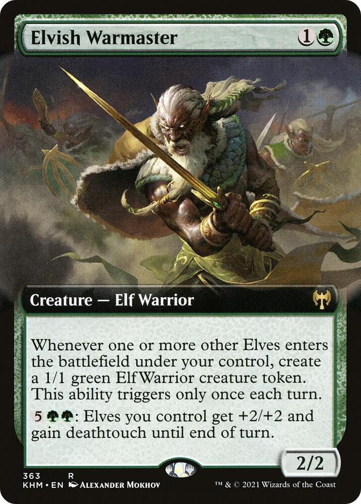 Elvish Warmaster (Extended Art) 363 card from Kaldheim
