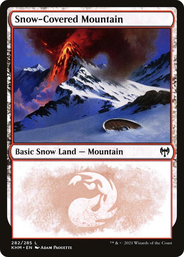 Snow-Covered Mountain 282 card from Kaldheim