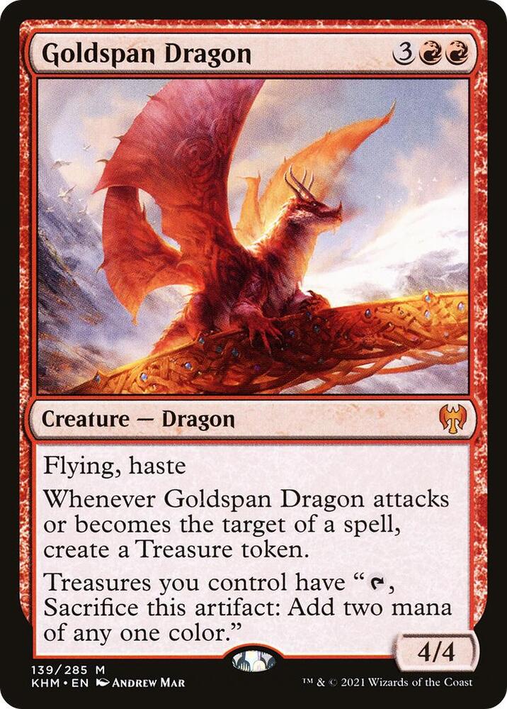 Goldspan Dragon 139 card from Kaldheim