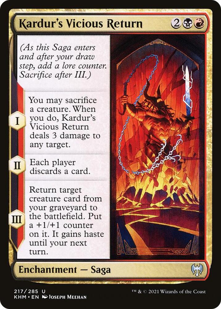 Kardur's Vicious Return 217 card from Kaldheim