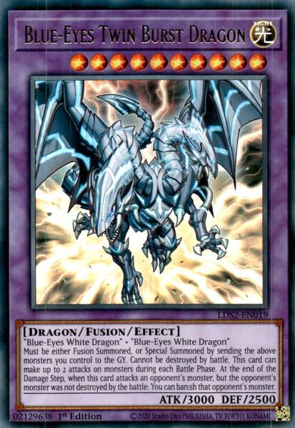 Blue-Eyes Twin Burst Dragon LDS2-EN019 card from Legendary Duelists: Season 2