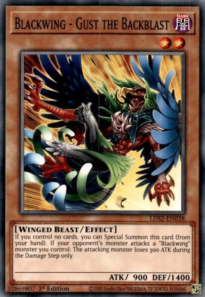Blackwing - Gust the Backblast LDS2-EN038 card from Legendary Duelists: Season 2
