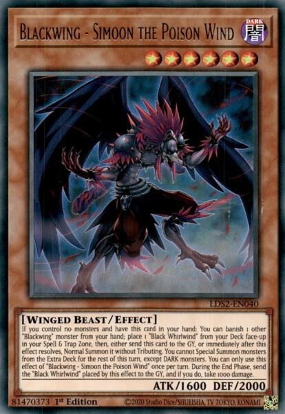 Blackwing - Simoon the Poison Wind LDS2-EN040 card from Legendary Duelists: Season 2
