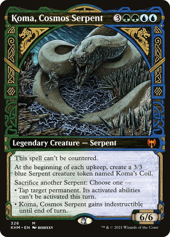 Koma, Cosmos Serpent (Showcase) 326 card from Kaldheim