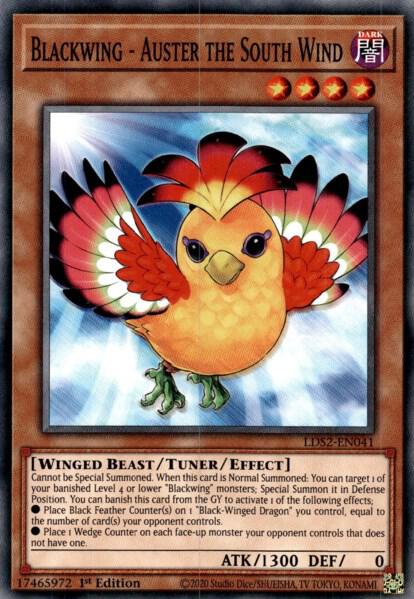 Blackwing - Auster the South Wind LDS2-EN041 card from Legendary Duelists: Season 2