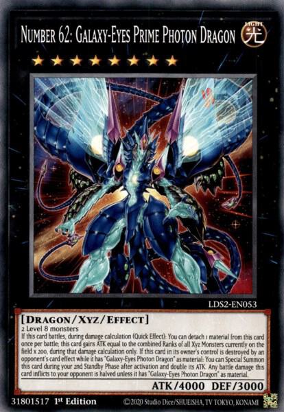 Number 62: Galaxy-Eyes Prime Photon Dragon LDS2-EN053 card from Legendary Duelists: Season 2