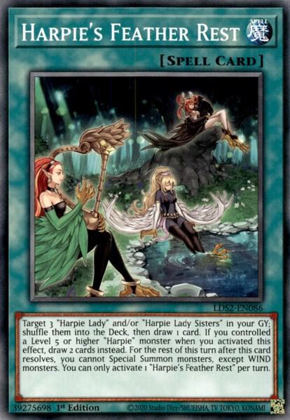 Harpie's Feather Rest LDS2-EN086 card from Legendary Duelists: Season 2