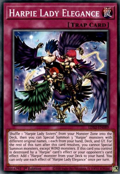 Harpie Lady Elegance LDS2-EN089 card from Legendary Duelists: Season 2