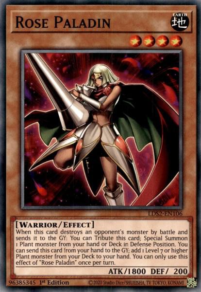 Rose Paladin LDS2-EN106 card from Legendary Duelists: Season 2