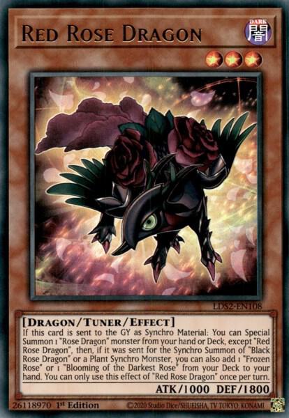 Red Rose Dragon LDS2-EN108 card from Legendary Duelists: Season 2