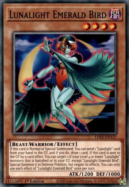 Lunalight Emerald Bird LDS2-EN127 card from Legendary Duelists: Season 2