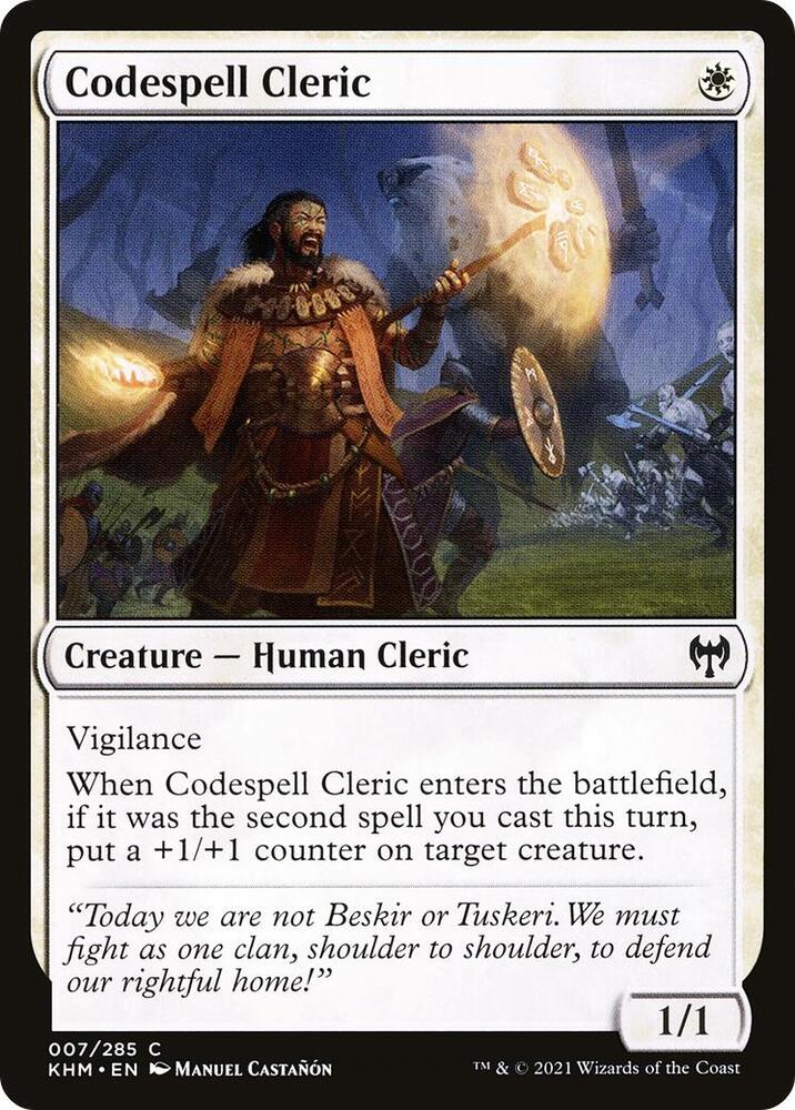 Codespell Cleric 7 card from Kaldheim