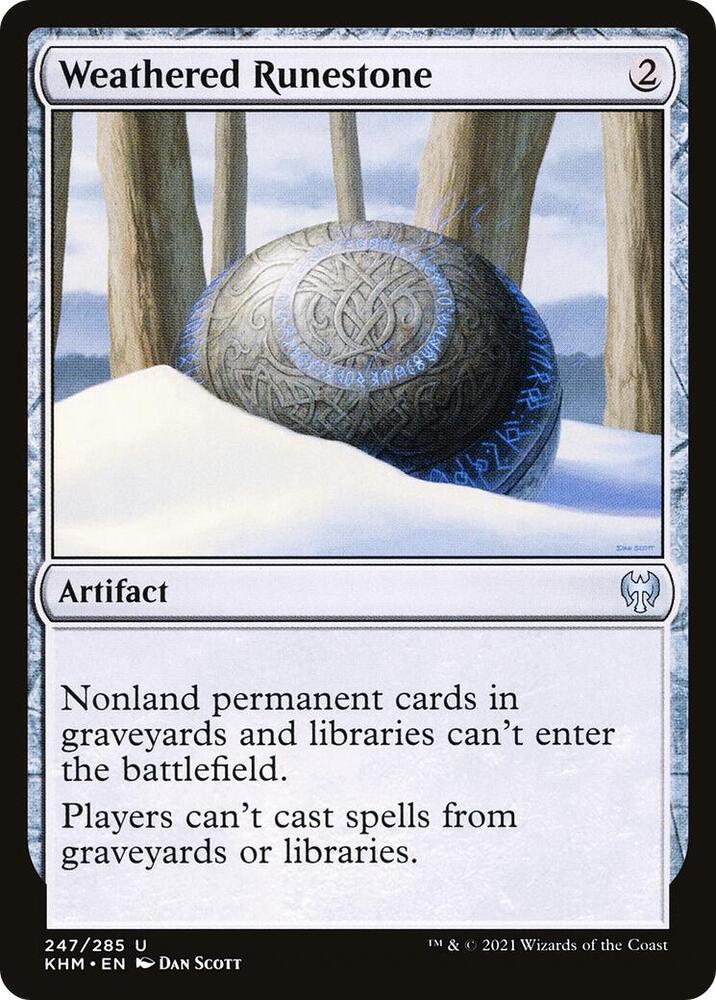 Weathered Runestone 247 card from Kaldheim