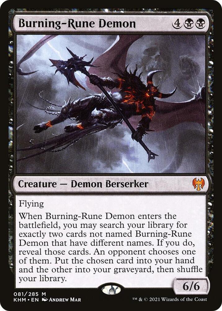 Burning-Rune Demon 81 card from Kaldheim