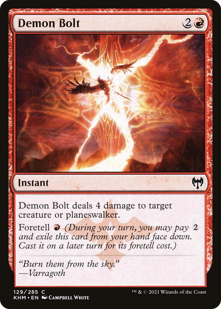 Demon Bolt 129 card from Kaldheim