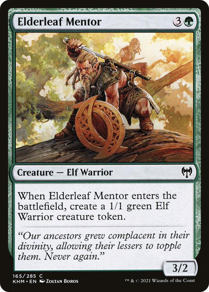Elderleaf Mentor 165 card from Kaldheim