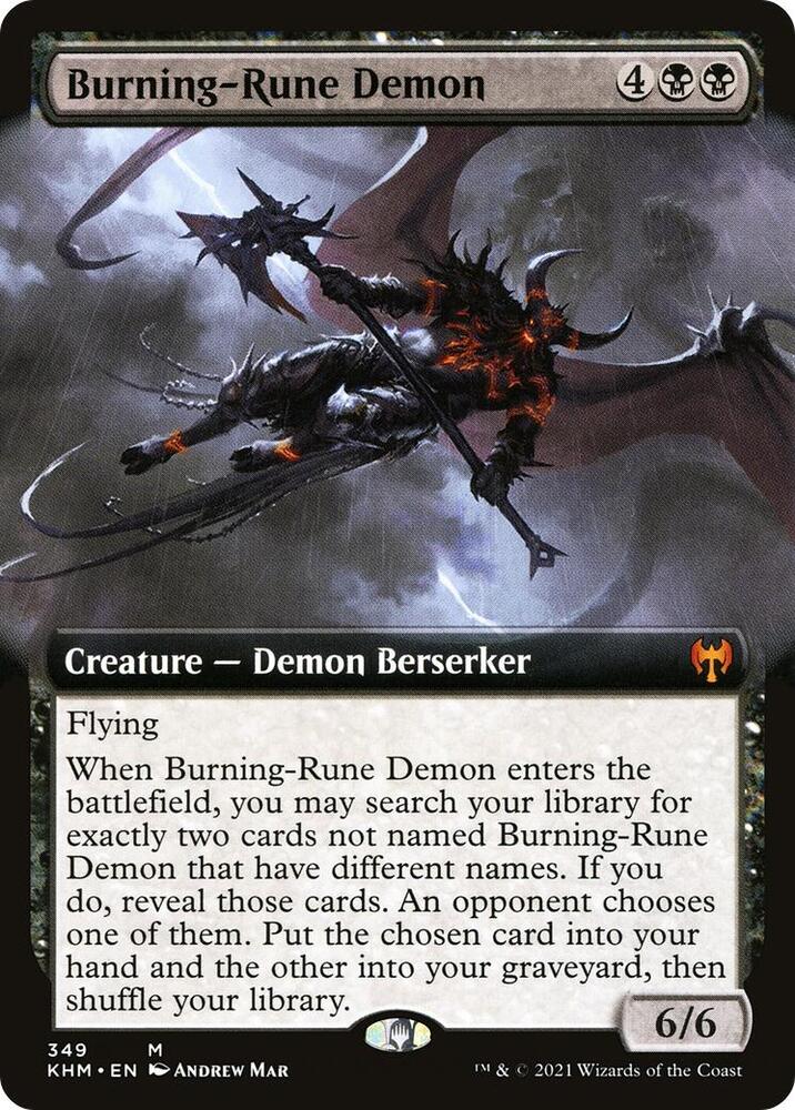 Burning-Rune Demon (Extended Art) 349 card from Kaldheim