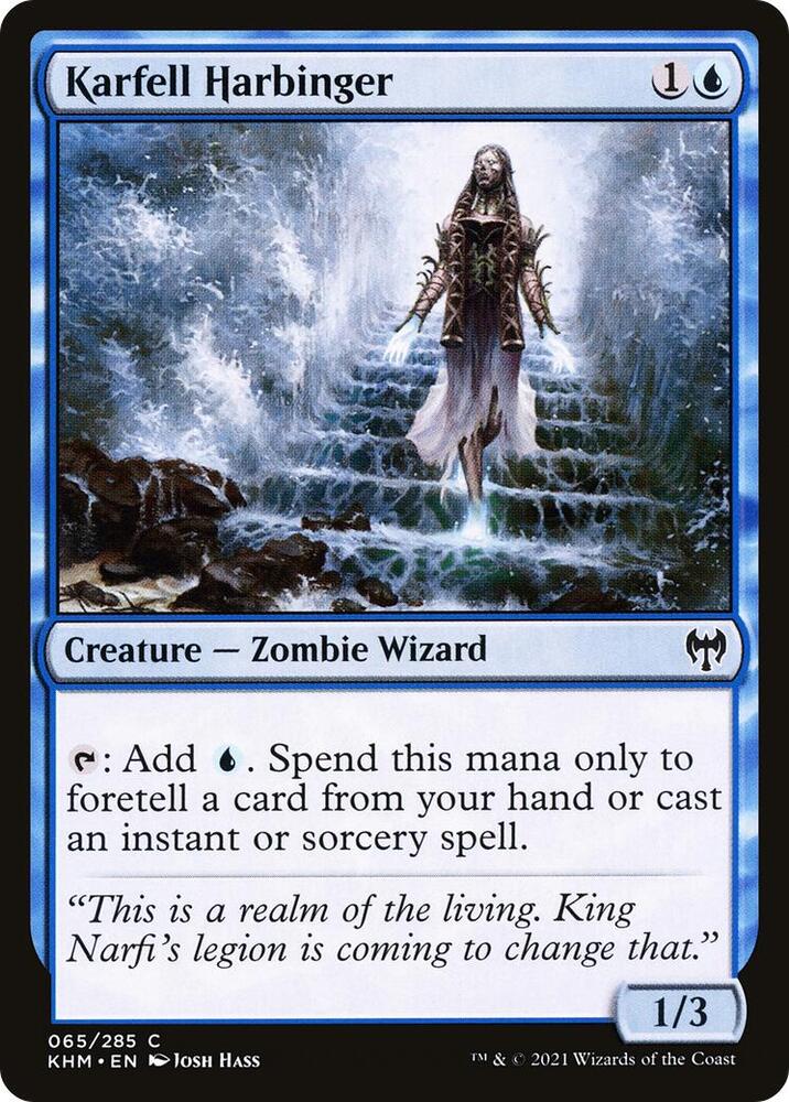 Karfell Harbinger 65 card from Kaldheim