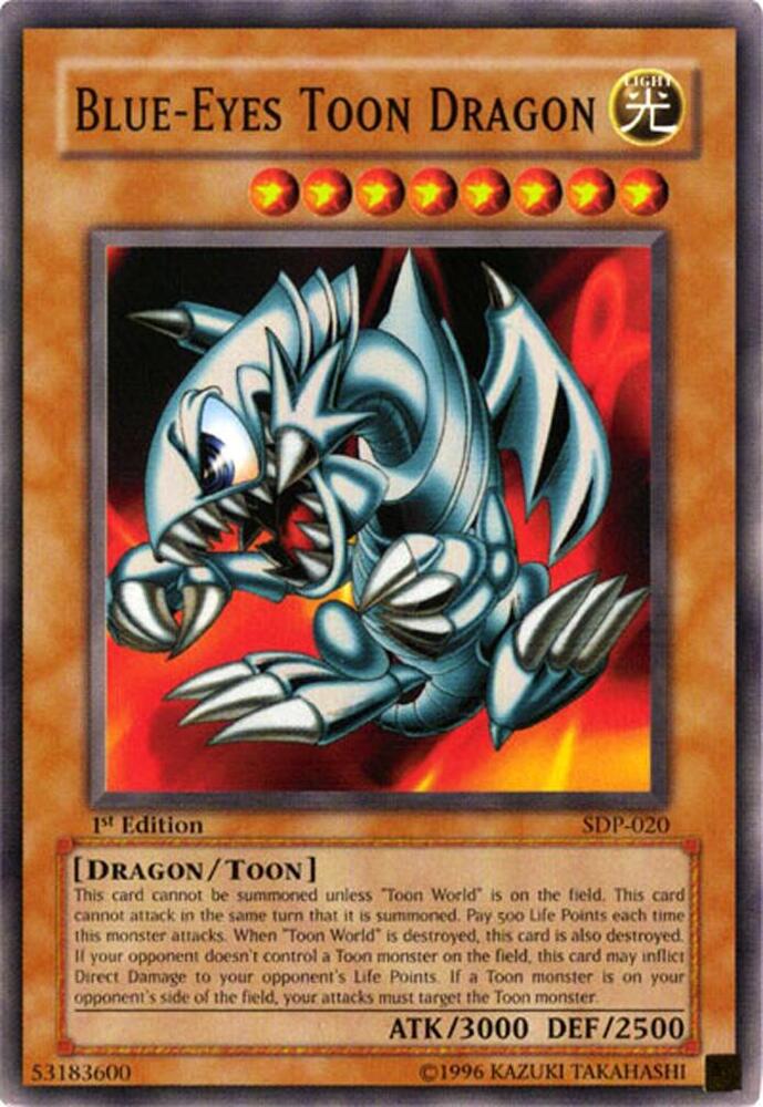 Blue-Eyes Toon Dragon SDP-020 card from Starter Deck: Pegasus