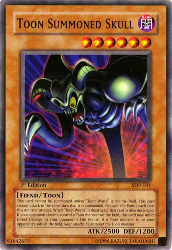 Toon Summoned Skull SDP-021 card from Starter Deck: Pegasus