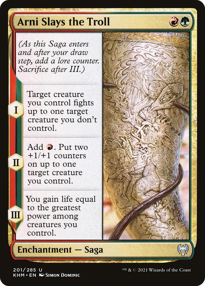 Arni Slays the Troll 201 card from Kaldheim
