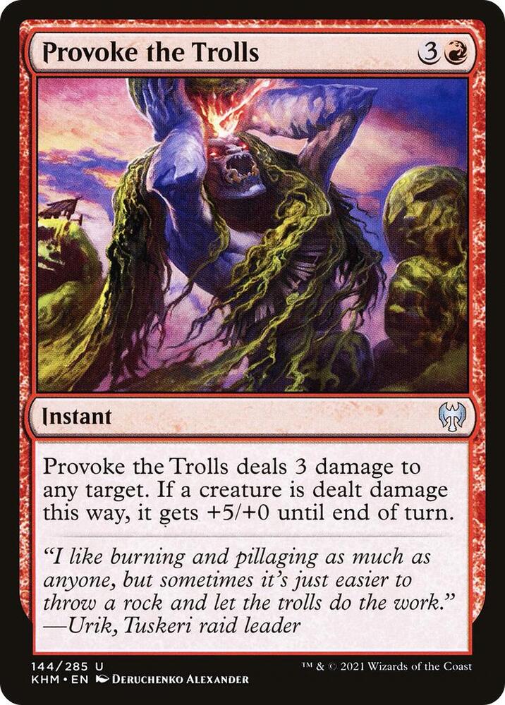 Provoke the Trolls 144 card from Kaldheim