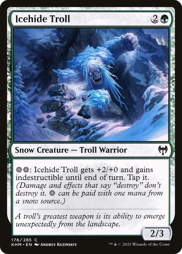 Icehide Troll 176 card from Kaldheim