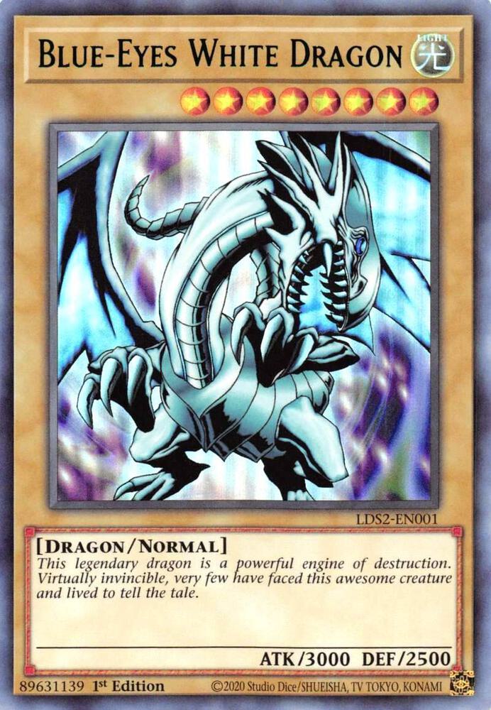 Blue-Eyes White Dragon (Green) LDS2-EN001 card from Legendary Duelists: Season 2