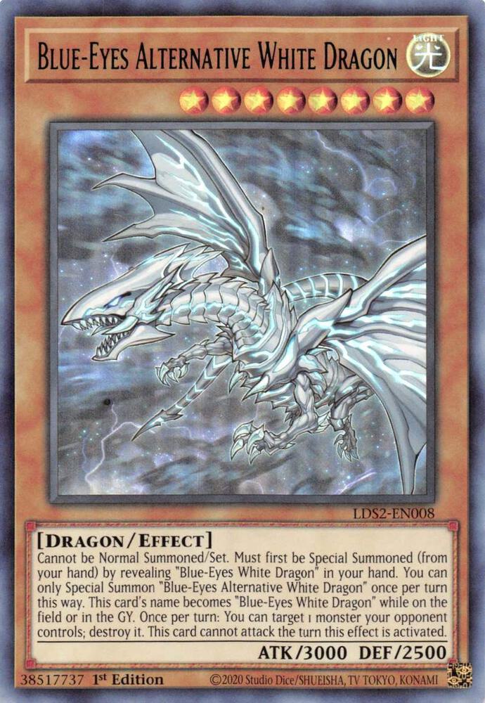 Blue-Eyes Alternative White Dragon (Green) LDS2-EN008 card from Legendary Duelists: Season 2
