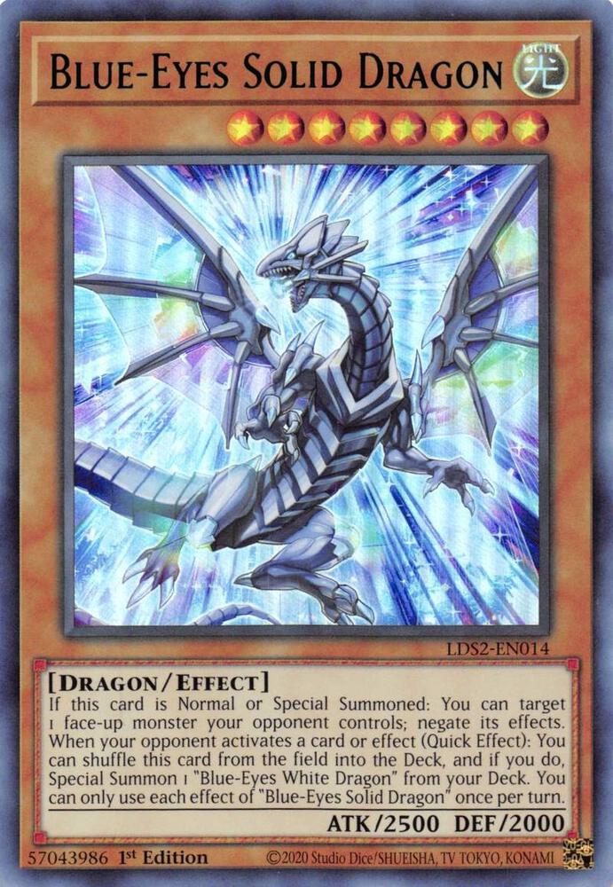 Blue-Eyes Solid Dragon (Green) LDS2-EN014 card from Legendary Duelists: Season 2