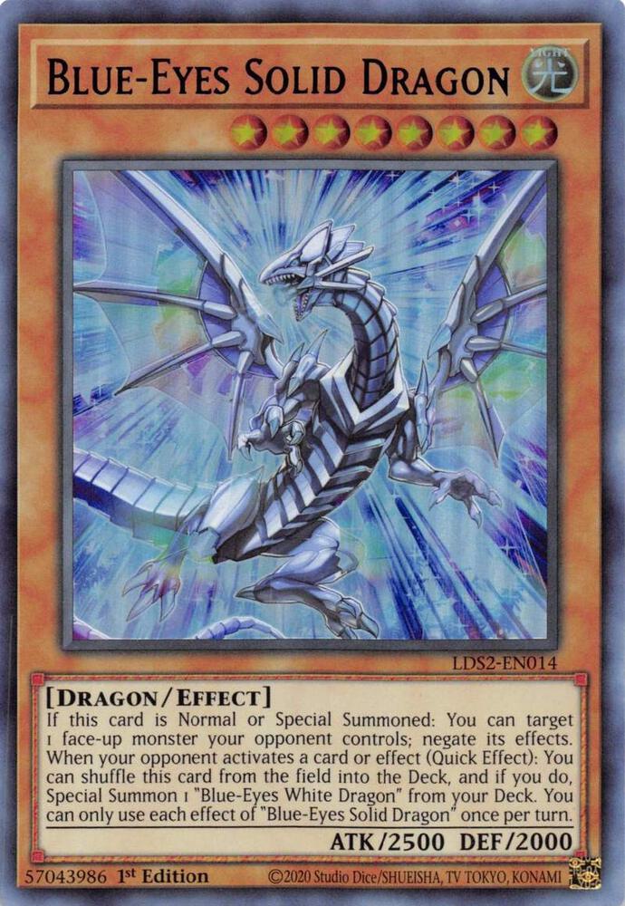 Blue-Eyes Solid Dragon (Purple) LDS2-EN014 card from Legendary Duelists: Season 2