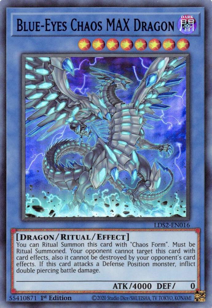 Blue-Eyes Chaos MAX Dragon (Blue) LDS2-EN016 card from Legendary Duelists: Season 2