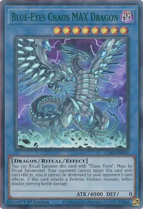 Blue-Eyes Chaos MAX Dragon (Green) LDS2-EN016 card from Legendary Duelists: Season 2