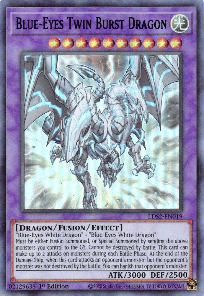 Blue-Eyes Twin Burst Dragon (Blue) LDS2-EN019 card from Legendary Duelists: Season 2