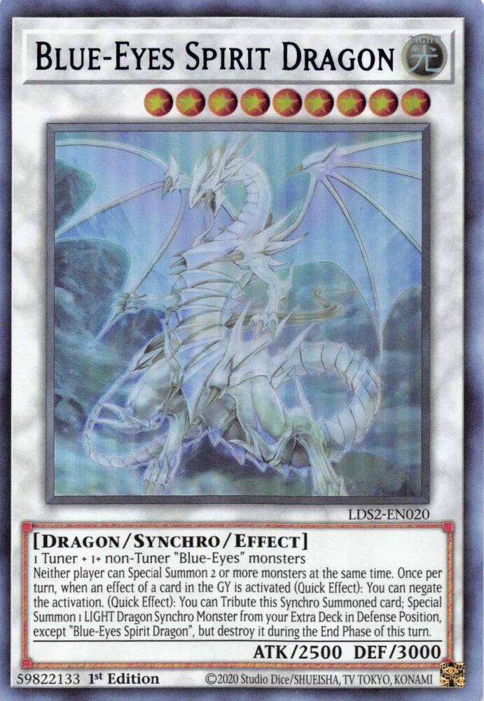 Blue-Eyes Spirit Dragon (Blue) LDS2-EN020 card from Legendary Duelists: Season 2