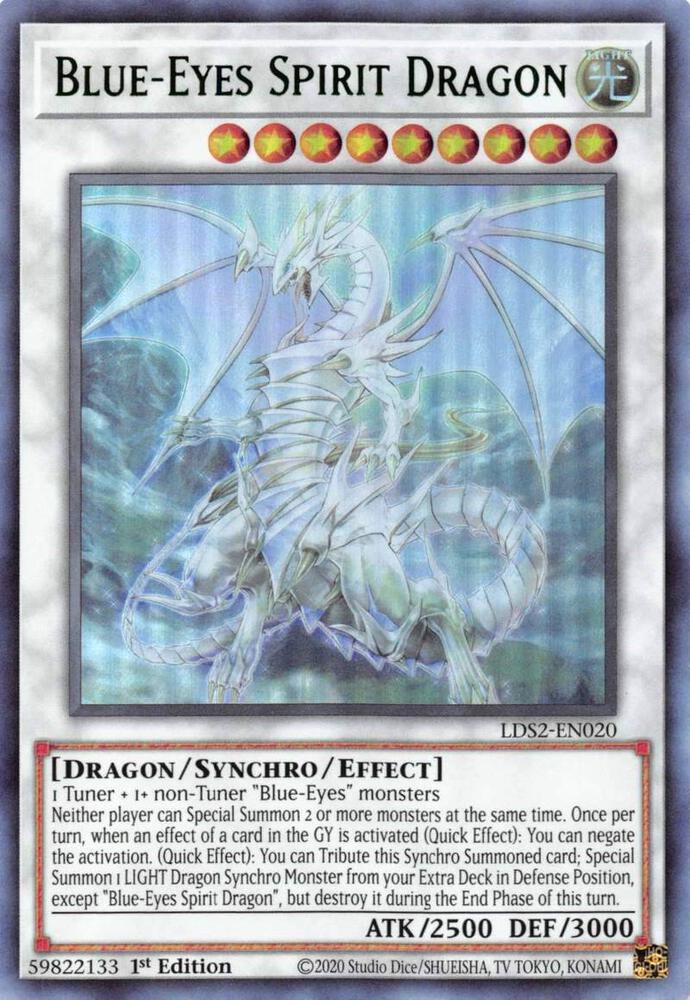 Blue-Eyes Spirit Dragon (Green) LDS2-EN020 card from Legendary Duelists: Season 2